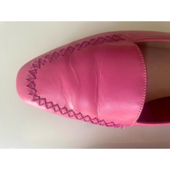 Pink Leather Loafers, Size 9.5, Real Leather Flats by Bellicci, Barbiecore Shoes - Picture 2 of 9